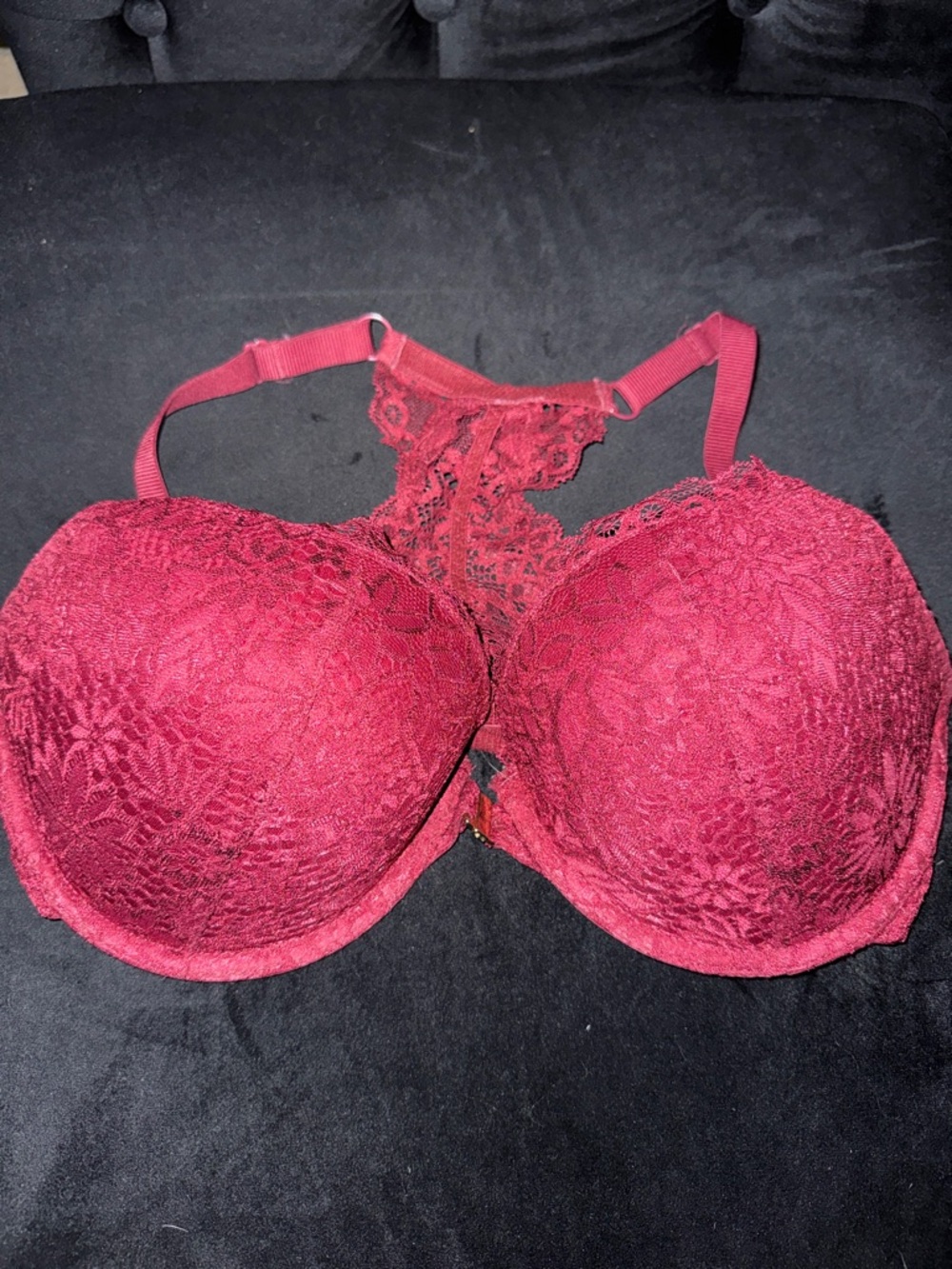Lace Racerback Bra - Wine Red